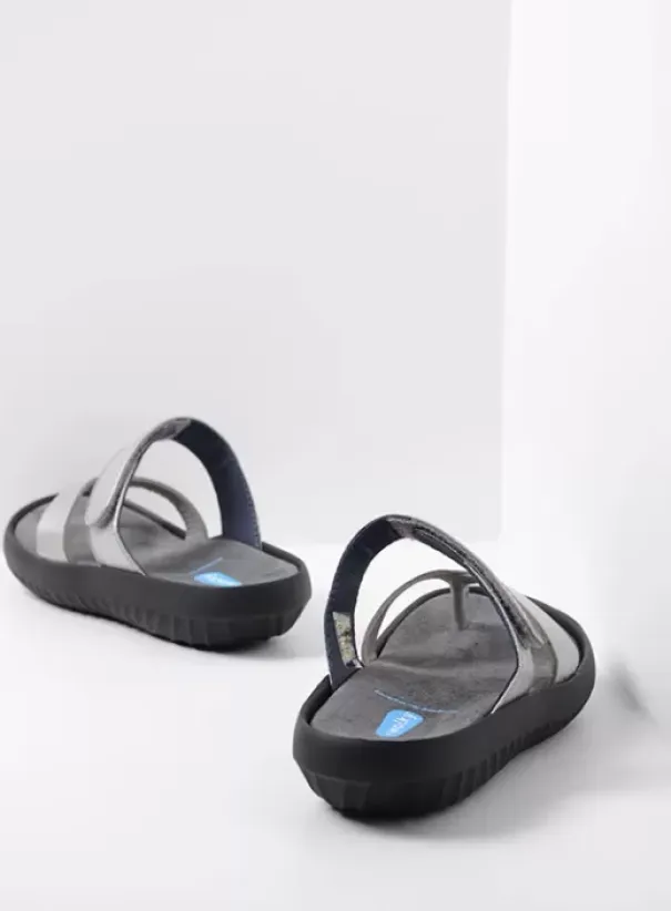 Slippers|Wolky Tahiti zilver/grijs leer