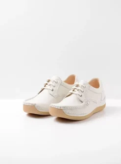 Sneakers|Veterschoenen|Wolky Taranta creme wit leer