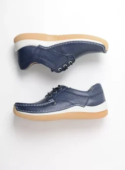 Sneakers|Veterschoenen|Wolky Taranta blauw leer
