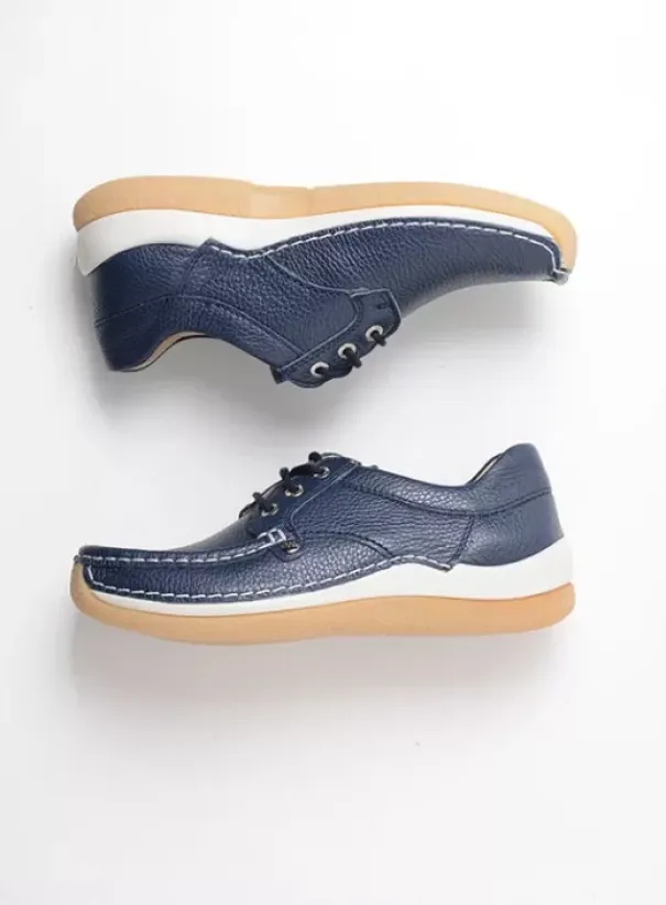 Sneakers|Veterschoenen|Wolky Taranta blauw leer