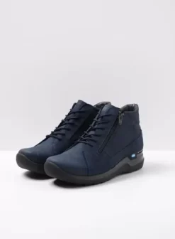 Hielspoor|Wandelschoenen|Wolky Why blauw nubuck
