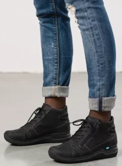 Hielspoor|Wandelschoenen|Wolky Why zwart nubuck