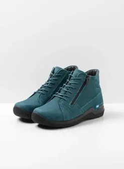 Hielspoor|Wandelschoenen|Wolky Why petrol nubuck