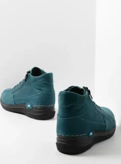 Hielspoor|Wandelschoenen|Wolky Why petrol nubuck