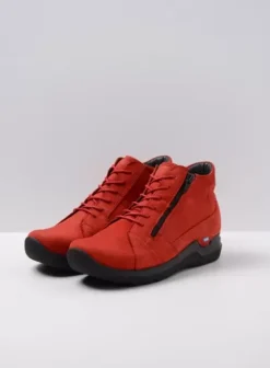 Hielspoor|Wandelschoenen|Wolky Why donkerrood nubuck