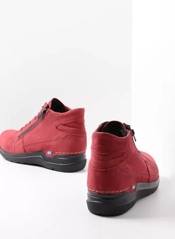 Hielspoor|Wandelschoenen|Wolky Why bordeauxrood nubuck