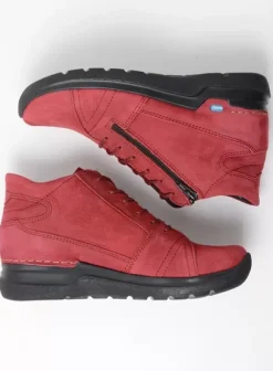 Hielspoor|Wandelschoenen|Wolky Why bordeauxrood nubuck