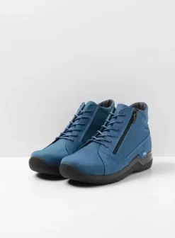Hielspoor|Veterschoenen|Wolky Why atlantisch blauw nubuck