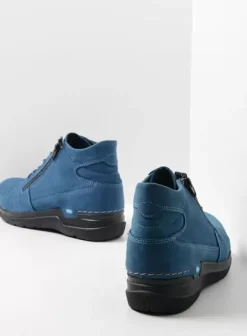 Hielspoor|Veterschoenen|Wolky Why atlantisch blauw nubuck