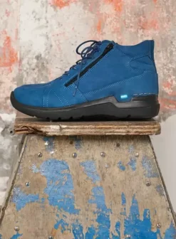 Hielspoor|Veterschoenen|Wolky Why atlantisch blauw nubuck