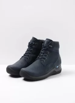 Hielspoor|Wandelschoenen|Wolky Whynot blauw nubuck