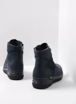 Hielspoor|Wandelschoenen|Wolky Whynot blauw nubuck