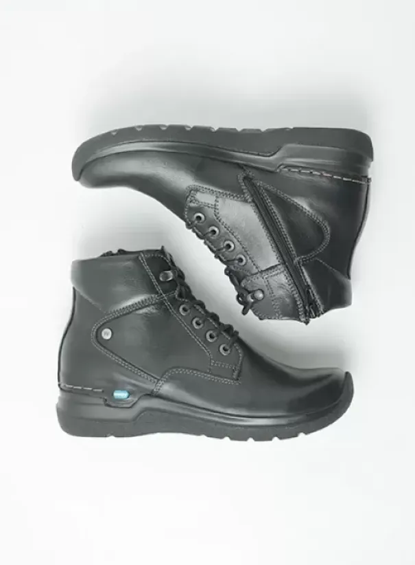 Hielspoor|Wandelschoenen|Wolky Whynot zwart leer