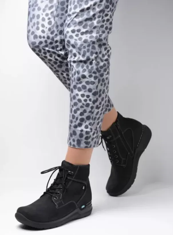 Hielspoor|Wandelschoenen|Wolky Whynot zwart nubuck