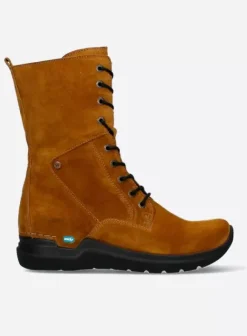 Hielspoor|Wandelschoenen|Wolky Zigzag donker oker suede