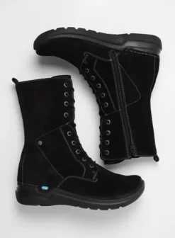 Hielspoor|Wandelschoenen|Wolky Zigzag zwart suede