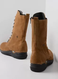 Hielspoor|Wandelschoenen|Wolky Zigzag cognac suede