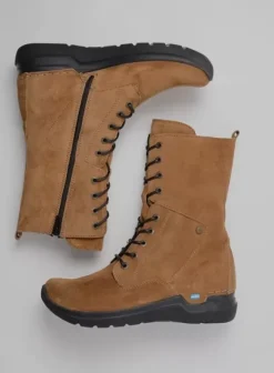 Hielspoor|Wandelschoenen|Wolky Zigzag cognac suede